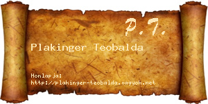 Plakinger Teobalda névjegykártya